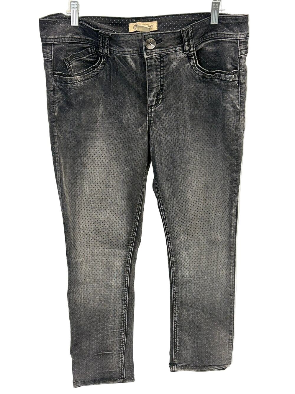 Democracy Women's black skinny jeans with shimmer beads